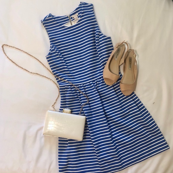 J. Crew Dresses & Skirts - Beautiful J. Crew Blue & White Stripe Dress